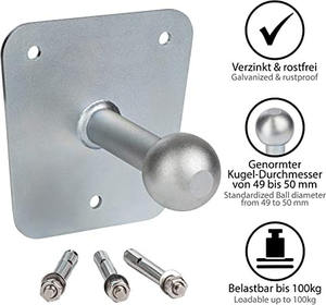 Supporto Universale a Sfera per Montaggio a Parete per Portabici, <span class=keywords><strong>Gancio</strong></span> di <span class=keywords><strong>Traino</strong></span> per Portabici Posteriore - Product Image 4