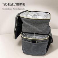 Sac isotherme personnalisé avec double compartiment, doublure en aluminium, poches en maille et bandoulière