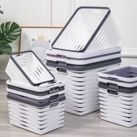 Boîte de rangement pliable carrée en plastique blanc, multifonctionnelle, écologique, durable, 180 ml, sacs de rangement pour la cuisine