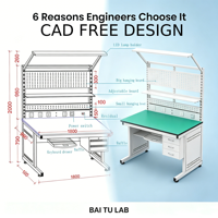 Table de travail ESD modulaire tout acier IEC 61340 en gros (ODM) avec armoire mobile pour réparation de téléphones portables et ligne d'assemblage SMT