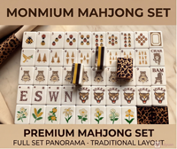 Set Mahjong Bertema Hewan Liar dengan Desain Serangga, Bunga, Pohon, dan Motif Leopard untuk Pesta dan Malam Permainan Keluarga