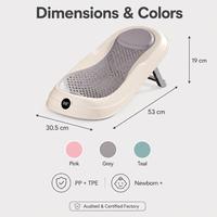 Transat de Bain Bébé Intelligent avec Détection de Température, Écran Anti-Buée, Support en TPE Souple, Pliable, Fixation Murale, pour Nouveau-né, Plus OEM