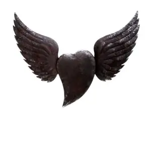 Ala d'angelo in piuma nera grande in metallo fatto a mano nuovo popolare personalizzato