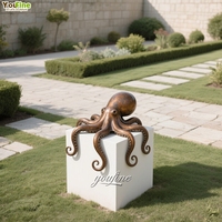 Moderne Marine Créature Coulée En Métal Art Jardin Parc Côtier Resorts Décor Bronze Cuivre Grande Pieuvre Statue Sculpture à Vendre
