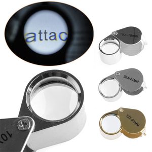 عدسة مكبرة يدوية قابلة للطي مع علبة هدايا، مكبر ثلاثي العدسات صغير للمجوهرات 30×21 مم - Product Image 4
