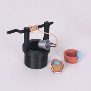 Miniatura de pozo de agua retro con manivela, modelo de cubo y fregadero, estilo antiguo, para decoración arquitectónica de mesa de arena DIY - Product Image 2