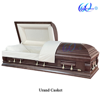 Ataúdes de Madera de Lujo Personalizables de Alta Calidad de Fábrica China, Estilo Americano con Interior de Terciopelo para Funerales