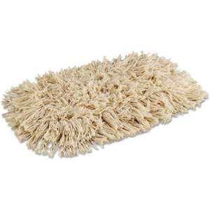 Tête de balai serpillère rectangulaire en coton blanc 12x5 pouces avec panier en plastique rotatif à 360° et manche de balai - Product Image 2