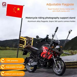 Bastón para Selfies con Soporte para Bandera de Motocicleta Kewig, con Abrazadera Antirrobo para Cámara Deportiva, Poste de Bandera Extensible de Aleación de Aluminio - Product Image 2
