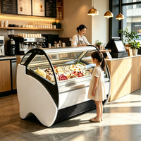 Congélateur commercial pour la présentation de gelato, congélateur à crème glacée pour gelateria