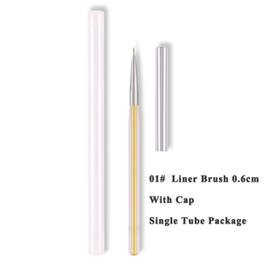 Ensemble de pinceaux à ongles en nylon rose, violet, bleu, pour décoration florale, liner, ovales, ronds, pour gel et ombrage - Product Image 6