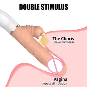 Vente en gros Sex Toys Masturbation point G pénis 2 en 1 Gode vibrateur texture silicone 12 fréquences pour femmes et hommes - Product Image 5