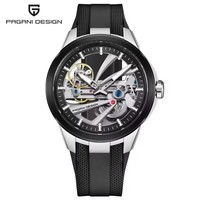 Montre mécanique de luxe pour homme PAGANI DESIGN YS030 Alien Hollow Tourbillon, mouvement transparent en acier inoxydable luminescent, saphir.