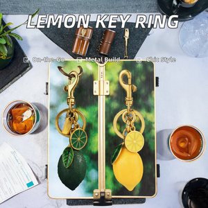 2025 creativo nuevo llavero de <span class=keywords><strong>coche</strong></span> de limón de fruta Real similar a la resina lindo colgante de latón para regalo de fiesta o rifa de llave de pareja - Product Image 6