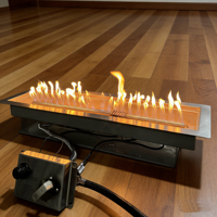 Brûleur à gaz linéaire en acier inoxydable de 60 cm pour table de foyer extérieur.