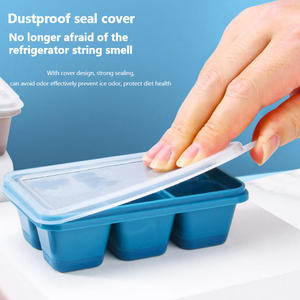 Hot bán 6 lưới không dính Silicone Ice Cube khay Chất lượng cao Ice Cube khuôn với nắp - Product Image 4