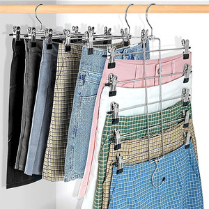 Cintres à jupes sur mesure à 6 niveaux avec crochet pivotant, gain de place, vente en gros - Product Image 6