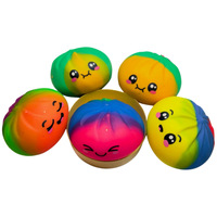 Jouet Squishy Mignon en Forme de Chignon Arc-en-ciel avec Boîte Vapeur, Jouet à Presser à Remontée Lente, Anti-stress, Jouet Fidget, Modèle Alimentaire Kawaii, Cadeau pour Enfants