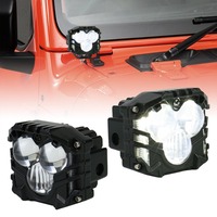 Nouvelle Arrivée - Phare de Travail LED Carré 3 Pouces à Triple Éclairage Latéral, Lampe de Compartiment Moteur Sans Perçage pour Véhicules Tout-Terrain et SUV, Étanche 12V