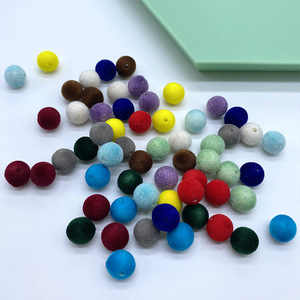 Perles rondes en peluche épaisses, 8/10 mm pour bracelets - Product Image 3