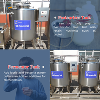 Ligne de production de yaourt entièrement automatique de 500 litres avec fermentation et pasteurisation