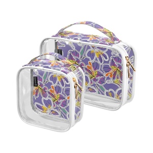 2-PACK Custom Ohia Lehua Print Women Small Transparent PVC Clear Cosmetic Make-Up Bags Toiletry Bag for Travel - Product Image 1