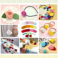 Mini kit de création de fleurs en feutre, roses en feutre de laine pour pinces à cheveux, décorations florales, taille et couleur personnalisées, Fête des Mères, Thanksgiving