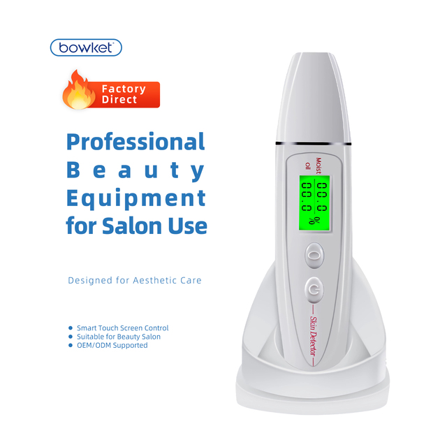 BOWKET 2026 Digital Skin Tester Oil Moisture Detection Wrinkle Pigmentation Acne Analysis Face Care Home Use Mini Skin Analyzer