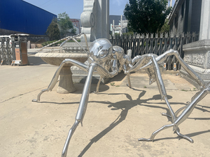 Sculpture en acier inoxydable poli miroir, statue d'animal en métal pour <span class=keywords><strong>jardin</strong></span>, cour, pelouse, paysage, décoration artistique - Product Image 5