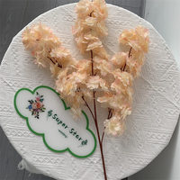B-140 foncé Champagne Sakura plafond décor fleur soie fleurs de cerisier Faux Branches longues tiges Sakura fleurs artificielles