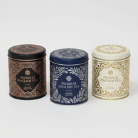 Boîte à thé ronde mate personnalisée en usine OEM, mini-boîte hermétique portable en fer blanc pour le voyage, le thé, le matcha, le café, les épices