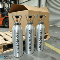 Bouteille de gaz CO2 sans soudure en aluminium homologuée TPED de l'usine ZX, 0,6L, 2L, 4L, AA6061, CGA320, pour boissons gazeuses, OEM, personnalisable, en gros