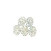 Approvisionnement direct usine Coquille naturelle blanche sculptée ovale pour bijoux DIY, broches, colliers, camées Yiwu 15X20MM