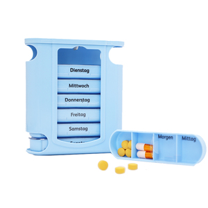 Rectángulo <span class=keywords><strong>7</strong></span> días pastillero caja cuatro rejilla a prueba de fugas medicina vitamina caja organizador antiarañazos bajo MOQ - Product Image 2