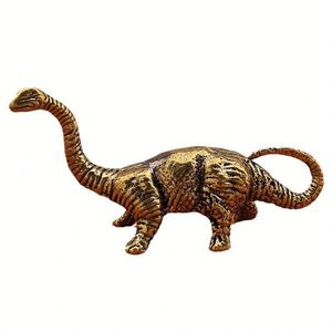Figurines de dinosaures en laiton faites à la main, sculpture d'animaux préhistoriques pour animal de compagnie de thé, décoration de bureau, cadeau de collection - Product Image 5