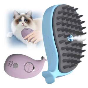 Nuevo Diseño Cepillo de Vapor para Mascotas con Carga Automática, Cepillo Pulverizador para Gatos, Masajeador de Belleza, Cepillo de Vapor de Plástico para Gatos Modelo Ballena con Interfaz USB - Product Image 1