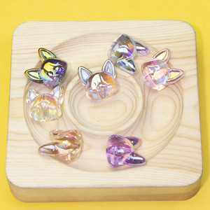 Cuentas acrílicas de cabeza de Corgi de colores transparentes para llavero de materiales hechos a mano DIY accesorios de cadena de teléfono móvil - Product Image 2