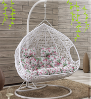 Chaise à bascule en rotin et osier pour l'extérieur, cadre métallique, hamac de jardin, balançoire en corde