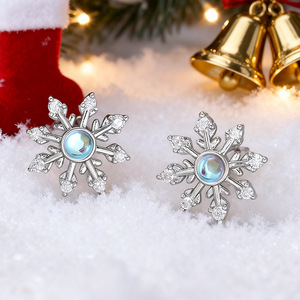 Orecchini a Forma di Fiocco di Neve per Donne, Stile Festivo, Accessori per Orecchie da Indossare Quotidianamente - Product Image 5