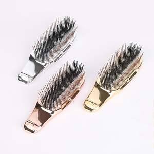 Vente en gros, shampoing démêlant par galvanoplastie, brosse de <span class=keywords><strong>massage</strong></span> du cuir chevelu, poils souples en nylon, peigne à cheveux secs et humides pour femmes et hommes - Product Image 5