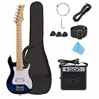 NEW 30 Inch Kid Guitar Kit Size 3/4 Electric Guitar Maple Neck Body Glossy Finish Accessories Including 5 Watt Amplifier OEM