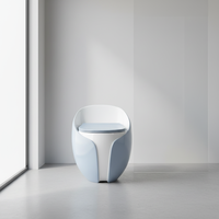Toilettes monobloc en céramique de luxe en forme d'œuf, à chasse d'eau super siphonique Tornado, vente chaude en Asie centrale