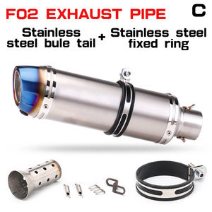 Silenciador de tubo de escape modificado para motocicleta CBR650 <span class=keywords><strong>KTM790</strong></span> R1 R3 F02 CORSA EVO tubo de escape redondo LOGOTIPO DE ACERO INOXIDABLE - Product Image 3