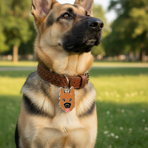 Medaglietta identificativa per cani Pastore Tedesco, colore fulvo, smaltata, ciondolo identificativo per animali domestici - Product Image 3