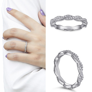 Mode Simple Ensemble de Bijoux Fine Jewelry Diamonds Halo S925 Sterling Silver Classic Jewelry Set - Product Image 5