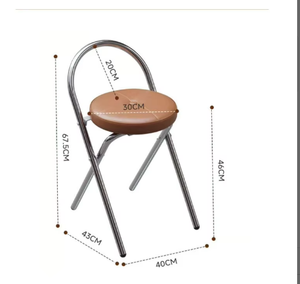 Modern Minimalist Foldable Metal bar <b>Stool</b> Home Use Living Room <b>Vintage</b> Designer-style Dining Chair - Product Image 3