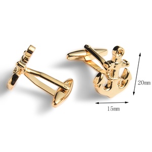 Mancuernillas de Metal con Diseño Único en Forma de Lazo, Color Dorado Brillante, para Traje - Product Image 3