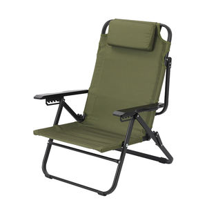 Chaises longues de jardin d'extérieur, légères, en aluminium, dossier réglable, chaise pliante portable, chaise de camping avec coussin - Product Image 3