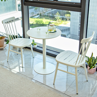 Ensemble de table et de chaises d'extérieur en acier au carbone commercial, revêtement en poudre antirouille, mobilier de bistrot pour café et restaurant