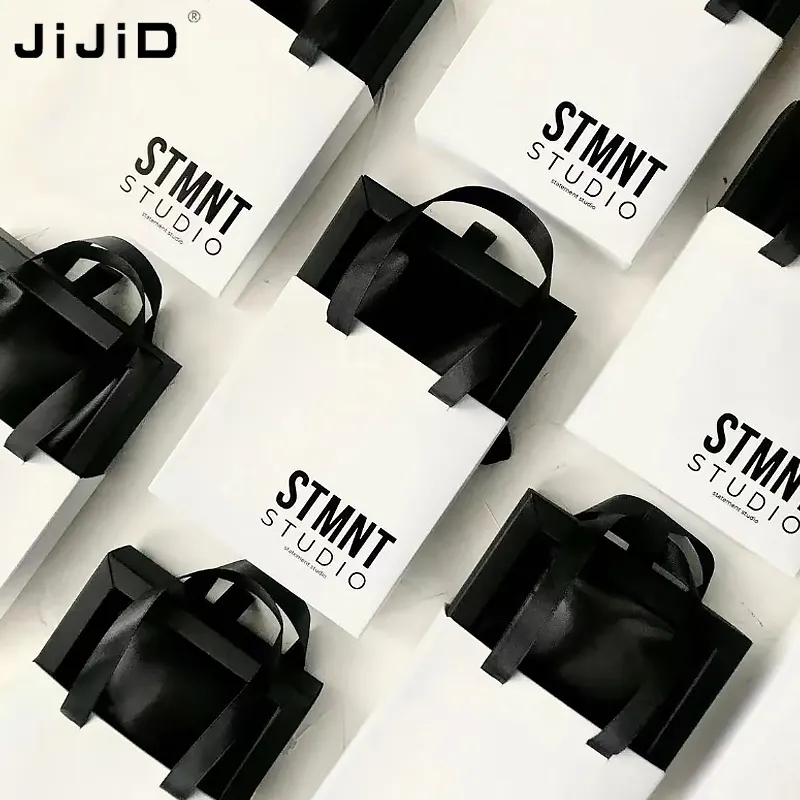 JiJiD Custom Logo Jewelry Accessories Black and white drawer box Drawer Box Bracelet Necklace Earring Gift Jewelry Box